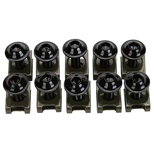 CICMOD 10x M6 CNC Tornillos Tuercas para Carenado 5×20mm para Moto Motocicletas Negro