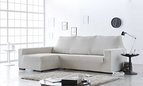 DECORACION NUEVO ESTILO- Funda de Sofa Beta en Tejido elástico, tamaño Chaise Longue Izquierda Color 77 Chocolate Medidas