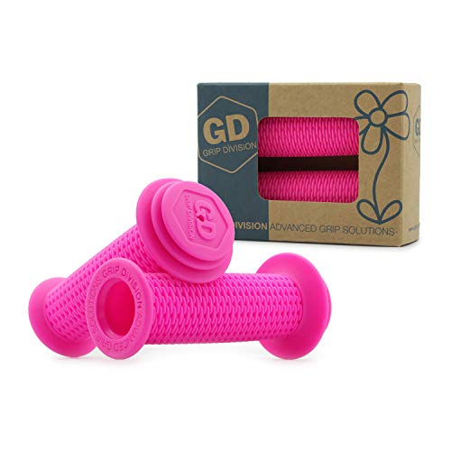 GD Grip Division - Puños para Bicicleta Infantil con protección contra Impactos y protección contra Impactos, sin sustancias nocivas, Color Rosa neón, tamaño 101 x 43 mm, 0.13