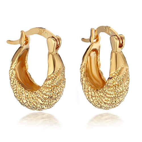 Gemini Mujer 18K Oro Amarillo Relleno Relleno Aro Pendientes Huggie Para Mujeres Día De San Valentín Gm067