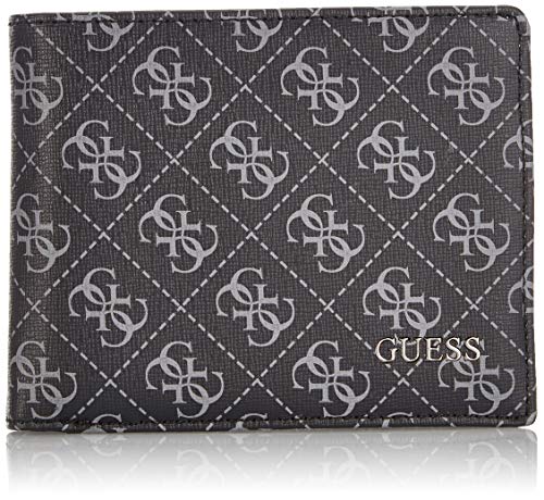 Guess - Manhattan Logo, Carteras Hombre, Negro (Black), 2.5x9.6x12.2 cm (W x H L)