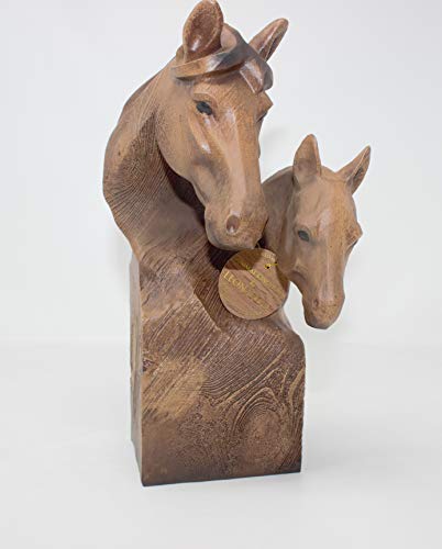 Leonardo Animal Kingdom Figura de caballo y potro tallada de madera estilo figura en caja de regalo