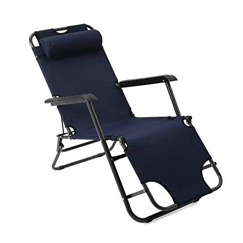 Silla de jardín reclinable con Acolchado Cabeza Almohada 178cm x 66cm x 32cm (Color : C)