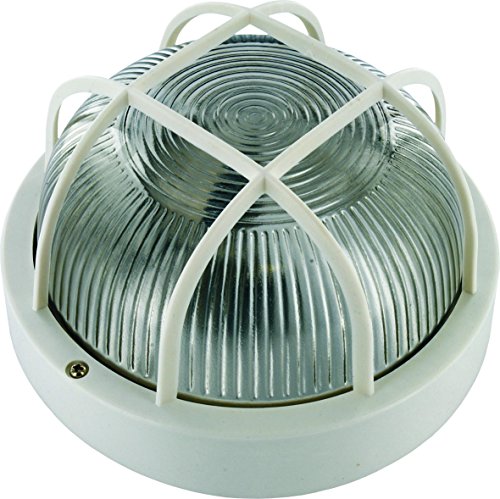 Smartwares BE100W - Aplique de pared redonda, luz exterior, blanca