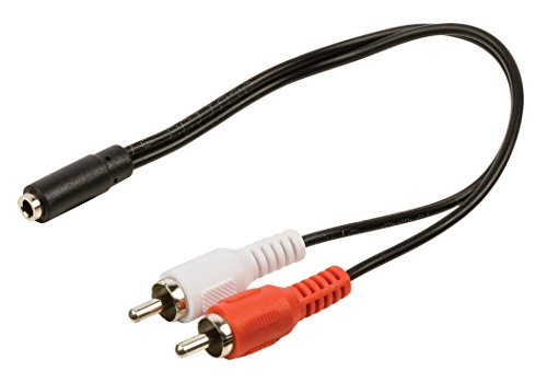 Valueline VLAP22255B02 Adaptador de Cable 2 x RCA 3,5mm Negro, Rojo, Blanco - Adaptador para Cable (2 x RCA, 3,5mm, Male Connector/Female Connector, 0,2 m, Negro, Rojo, Blanco)