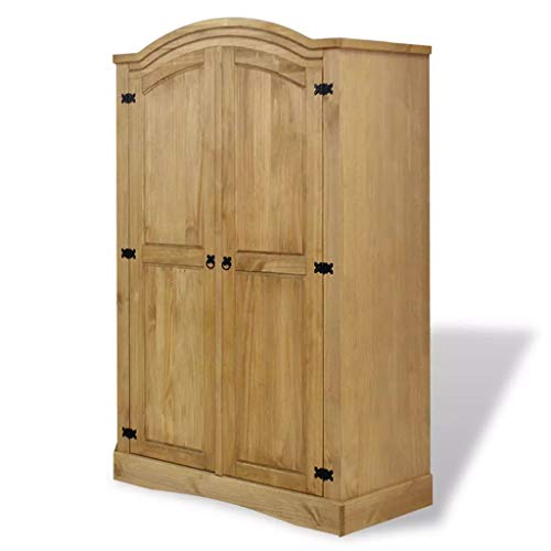 vidaXL Armario 2 Puertas Corona Range Pino Mexicano Guardarropa Ropero Mueble