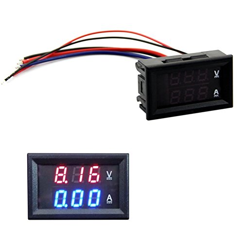 Voltímetro amperímetro HeroNeo®, DC 100 V, 10 A, medidor digital de amperios y voltios con LED de color azul y rojo