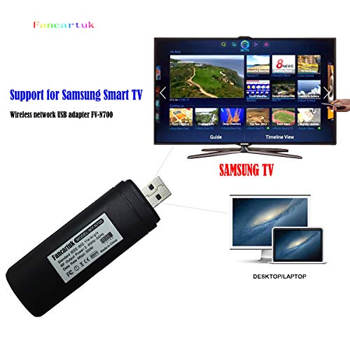 Adaptador Wi-Fi inalámbrico USB para televisión, Fancartuk 802.11ac de doble banda 2,4 GHz y 5 GHz, adaptador USB de red WiFi inalámbrico para smart TV Samsung WIS12ABGNX WIS09ABGN 300M
