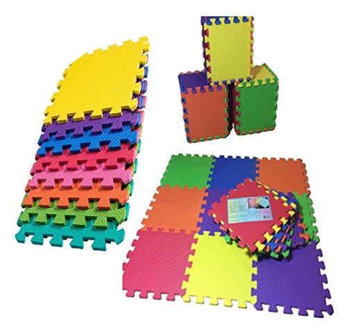 Alfombra goma puzzle rompecabeza para habitación de juego de bebe protectora de suelos para niños 9 piezas de espuma entrelazables multicolor Unisex Eva 31,5 cm para niño niña multicolor