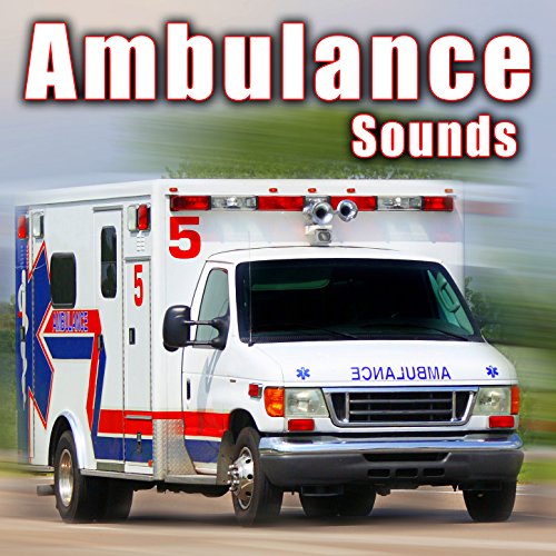 Ambulance Approaches Left at Fast Speed with Dual Sirens, Stops & Idle