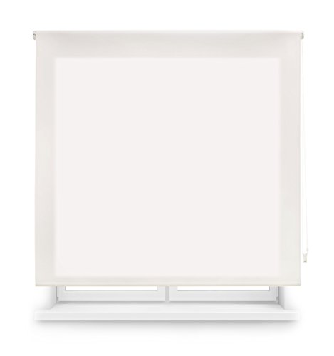 Blindecor Ara - Estor enrollable translúcido liso, Blanco Roto, 120 x 250 cm (ancho x alto)