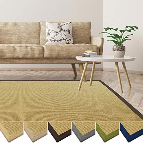 casa pura Alfombras Fibras Naturales - Alfombras Sisal |100% Natural | Reverso Antideslizante | Ecológica | Distintos Colores a Elegir (Capuchino, 70x130 cm)