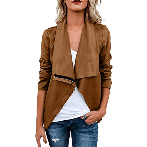 Chaquetas Moto Suave Deportiva Invierno para Mujer,PAOLIAN Abrigo de Solapa Ante Rebajas Cremallera Tallas Grandes otoño Señora Moda Rompevientos Impermeables Elegantes