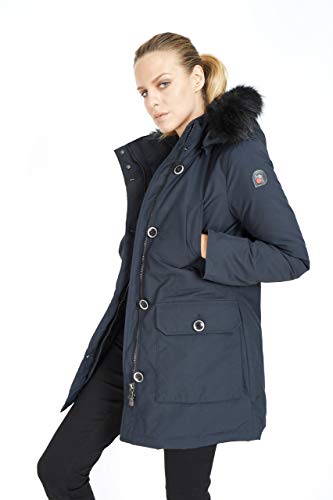 Charlotte - Fox para Mujer Parka - Abrigo Chaqueta de Piel sintética Chaqueta de Invierno Chaqueta con Capucha (44)