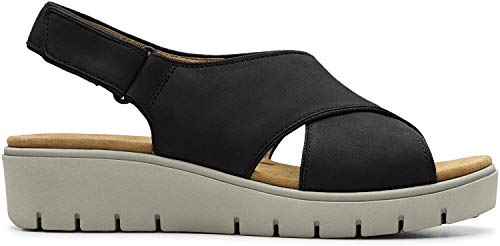 Clarks Un Karely Sun, Chanclas para Mujer, Negro (Black Nubuck-), 38 EU