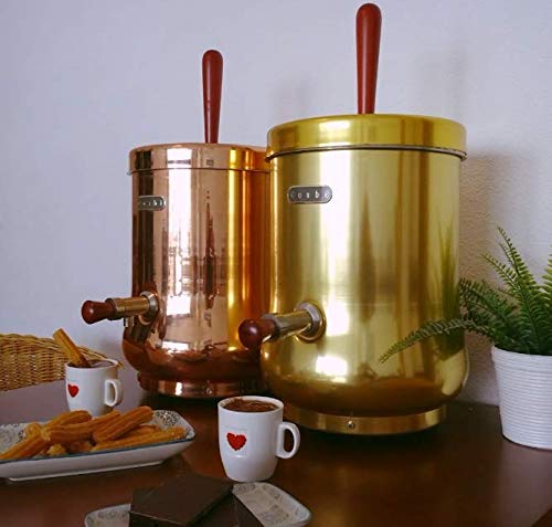 COSBIBCN Termo Industrial para Mantener Caliente y Servir: Leche,Agua,té,Chocolate,Vino,Caldo.Gran diseño, para Locales con Encanto. 1000W, 230VAC, Color Cobre, Capacidad 6L.