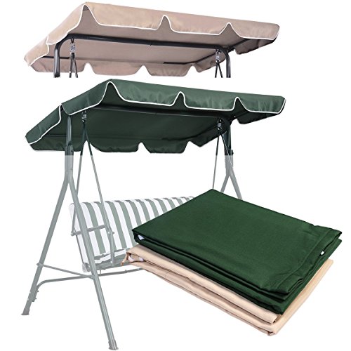 COSTWAY Techo de Repuesto para un Columpio Cubierta de Reemplazo Impermeable Techo Solar para Balancín de Jardín (191 X 132 cm, Beige)