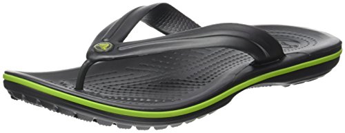 Crocs Crocband Flip, Chanclas Unisex Adulto, Gris (Graphite/Volt Green), 41/42 EU