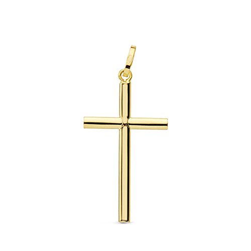 Cruz lisa 24mm Oro Amarillo 18K Colgante Comunión