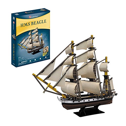 CubicFun - Puzzle 3D - HMS Beagle - Velero en 3D para ser montado - 186 Piezas - T4027H