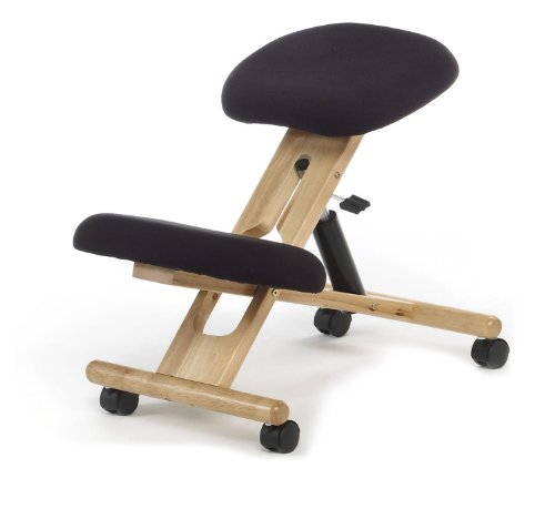 duehome - Silla de oficina ergonomica, silla acabado en color Negro y madera de maya