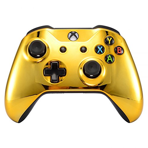 eXtremeRate Carcasa para Xbox One S X Funda Delantera Protectora de la Placa Frontal Cubierta de reemplazo para Mando del Xbox One S y Xbox One X (Model 1708) Oro Cromado