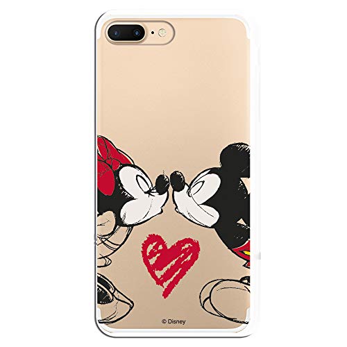 Fundas para iPhone 7 Plus y iPhone 8 Plus Oficiales de Disney. Mickey y Minnie Tus Personajes preferidos de Diseny protegiendo tu iPhone. (Mickey y Minnie Beso)