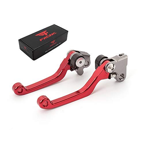 FXCNC Racing Palanca de embrague del freno del pivote de la bici de la suciedad de la CNC del CNC fijada para BETA RR 2T 13-17,RR/RS 4T 12-17,X-TRAINER 15-17 Red