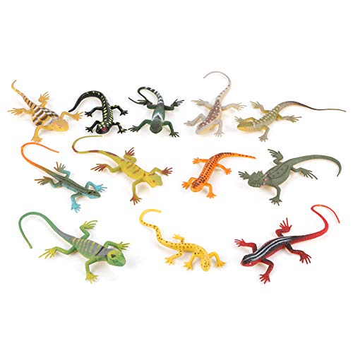 Garosa 12 Unids / Set Lagarto Juguetes para Niños, Simulado Jungle Animal Figura de Acción Juego Set Plástico Temprano Herramienta Educativa Suministros de Fiesta para Niños