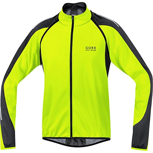 Gore  Bike Wear Phantom 2.0 Windstopper Soft Shell - Chaqueta 3 en 1 para Ciclista de Carretera, Hombre, Amarillo Neón/Negro, L