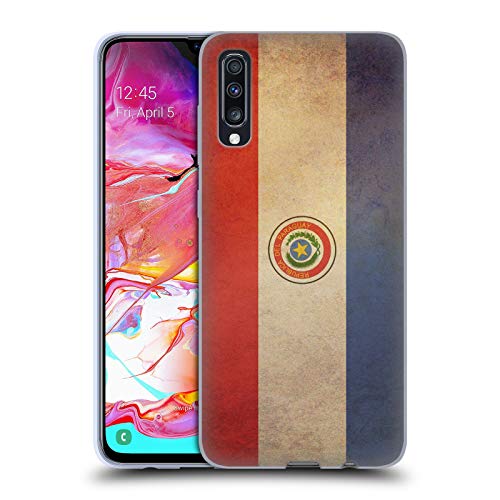 Head Case Designs Paraguay Paraguayan Vintage Flags Set 4 Soft Gel Case Compatible for Samsung Galaxy A70 (2019)