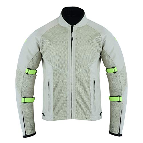 JET Chaqueta Moto Hombre Verano con Armadura Malla Air Flow Neyo (L (EU 50-52), Plata)