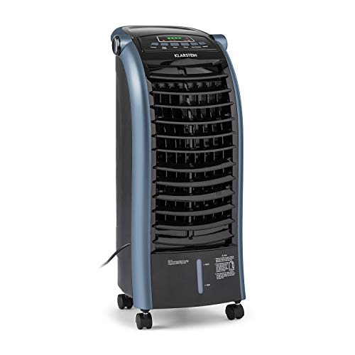 KLARSTEIN Maxfresh Ocean Ventilador 3 en 1 – Ventilador, Enfriador de Aire y humidificador, 65 W, 444 m³/h, 4 Niveles, 3 Modos: Normal/Natural/Noche, programable hasta 15 h, depósito de 6 L, Azul