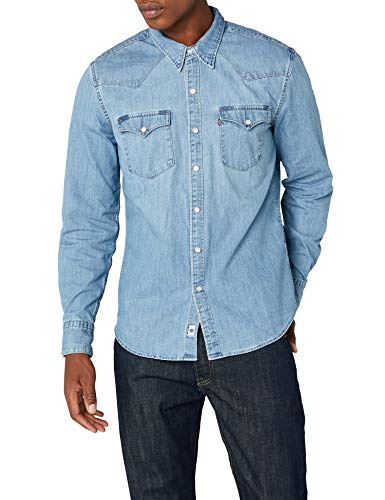 Levi's L/S Barstow Western Shirt, Camisa Casual de Manga Larga para Hombre, Azul (Red Cast Stone), X-Large