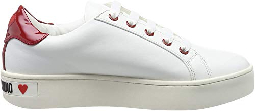 Love Moschino Scarpad.cassetta 35 Mm, Vit.napp, Zapatillas de Gimnasia para Mujer, Blanco (Bianco 100), 41 EU