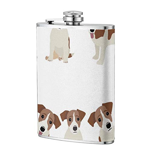 Mascota Russell Jack Russell Terrier Perro Lindo Divertido Avatar Cachorro 8 Oz Regalo de whisky de acero inoxidable para amantes de whisky Maestros Madres Esposas Hermanas Maridos