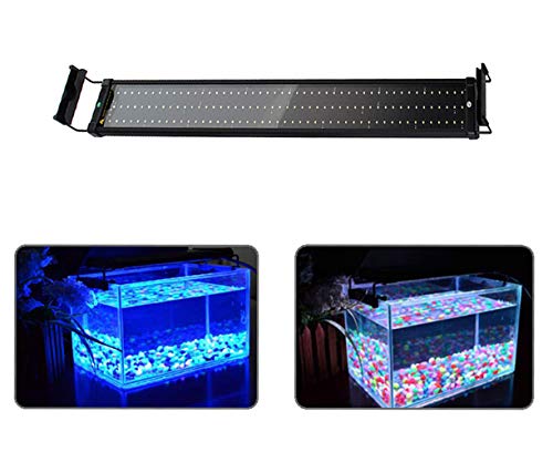 MLJ Luz LED Acuario para Acuario Clip De Soporte De Luz LED para Peceras,5 Tallas (para Acuario 95-115cm, Azul + Azul & Branco)