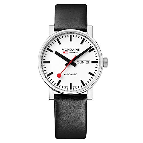 Mondaine Evo2 - Reloj de Cuero Negro para Hombre y Mujer, A132.30348.11SBB, 40 MM