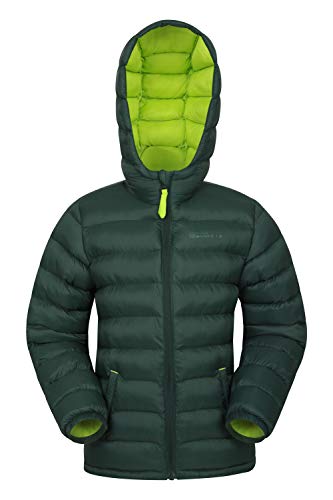 Mountain Warehouse Chaqueta Acolchada Seasons para Chicos - Chaqueta Impermeable - Ropa de niño Ligera - con puños elásticos y 2 Bolsillos Frontales - para Viajar Caqui 11-12 Años