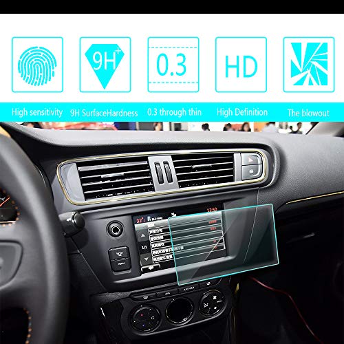 Navegación Protector Pantalla para Citroen C3-XR C4L Ailice 7-Inch 152 * 91mm HD Cristal Vidrio Templado Anti arañazos película Protectora de Sin Burbujas