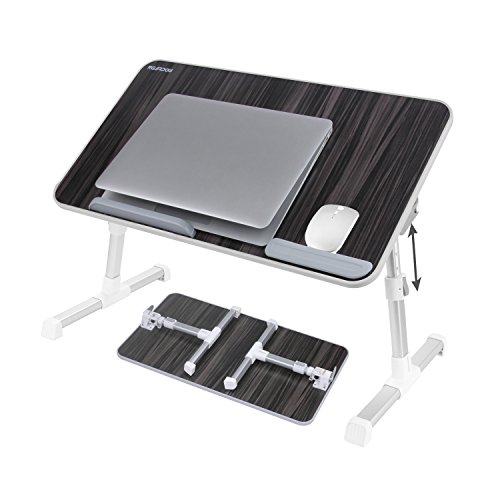 NearPow Mesa de Cama para Portátil Ajustable, Plegable Sofá Mesa de Desayuno, Mesa Plegable Ordenador, Mesa Plegable Lectura para Niños (Negro-Tamaño Grande)