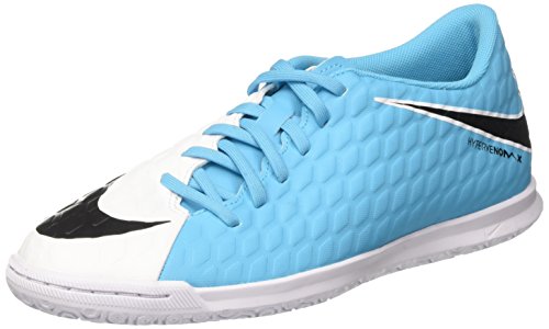 Nike Hypervenomx Phade 3 IC, Botas de fútbol para Hombre, (White/Black/Photo Blue/Chlorine Blue), 42.5 EU