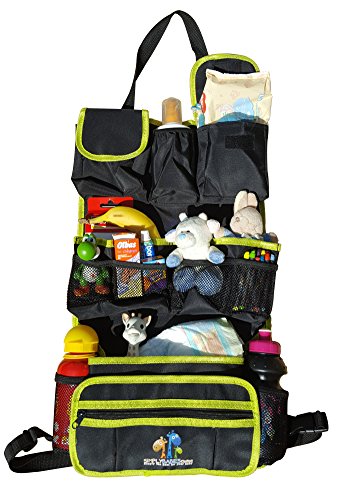 Ridey Tidey Organizador para el coche: 15 bolsillos en diferentes tamaños – Impermeable - Lavable en lavadora - Organizador de accesorios