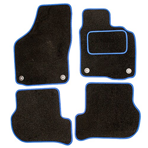 Sakura SS4957BU - Alfombrillas para automóvil con Refuerzo para el talón en el Lado del Conductor, Color Negro con Ribetes Azules, para Citröen Saxo del 96-03