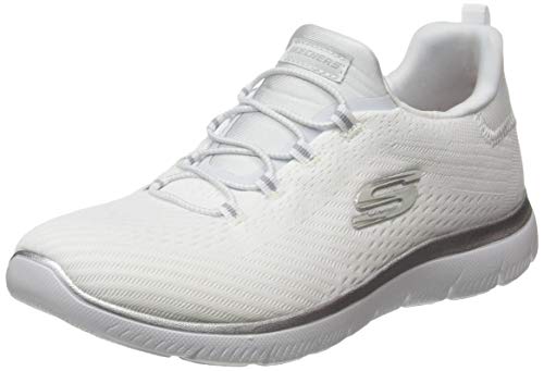 Skechers Summits, Zapatillas para Mujer, Blanco (White Mesh/Silver Trim WSL), 38 EU