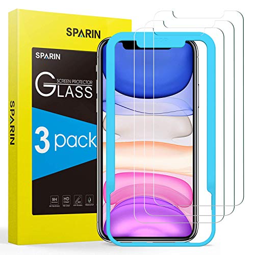 SPARIN [3-Pack] Cristal Templado iPhone 11/XR, Protector Pantalla iPhone 11/XR Vidrio Templado con [2.5d Borde Redondo] [9H Dureza] [Alta Definicion] para iPhone 11/XR