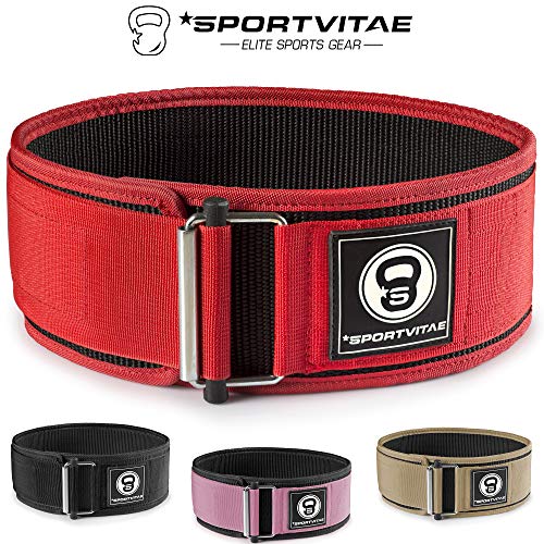 Sportvitae - Cinturón Musculación para Crossfit Halterofilia Powerlifting - Protección Lumbar Ligero Resistente Ajustable - para Hombre y Mujer