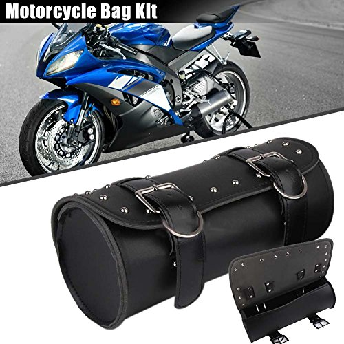 symboat Moto Sillín Bolsa PU Piel Barril Equipaje Viaje Equipaje Moto Rollo Bolsas para Harley