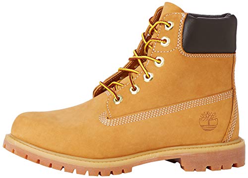 Timberland 6 Inch Premium Waterproof, Botas para Mujer, Amarillo (Wheat Nubuck), 38 EU