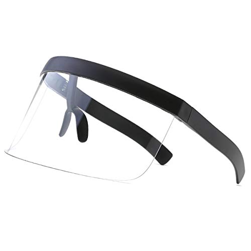 VORCOOL Gafas de Sol surdimensionnées futurista Shield Visor Flat Top Mirrored Unisex protección Solar Cortavientos para Hombres Mujeres Deportes de Plein Air (Transparente)